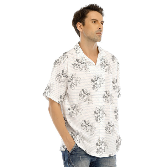 Sketch of Steamboat Mouse - Men's Hawaiian Button Up Shirt