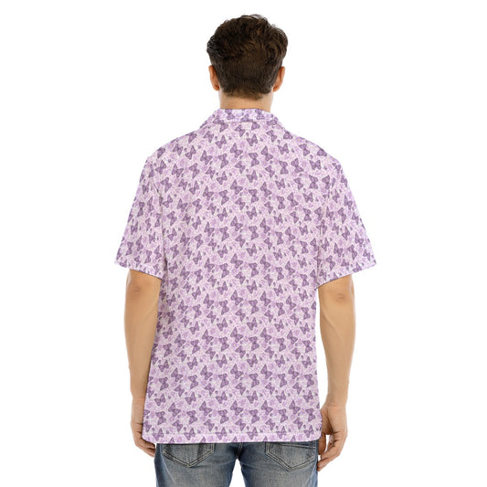 Lavender Butterflies - Men's Hawaiian Button Up Shirt