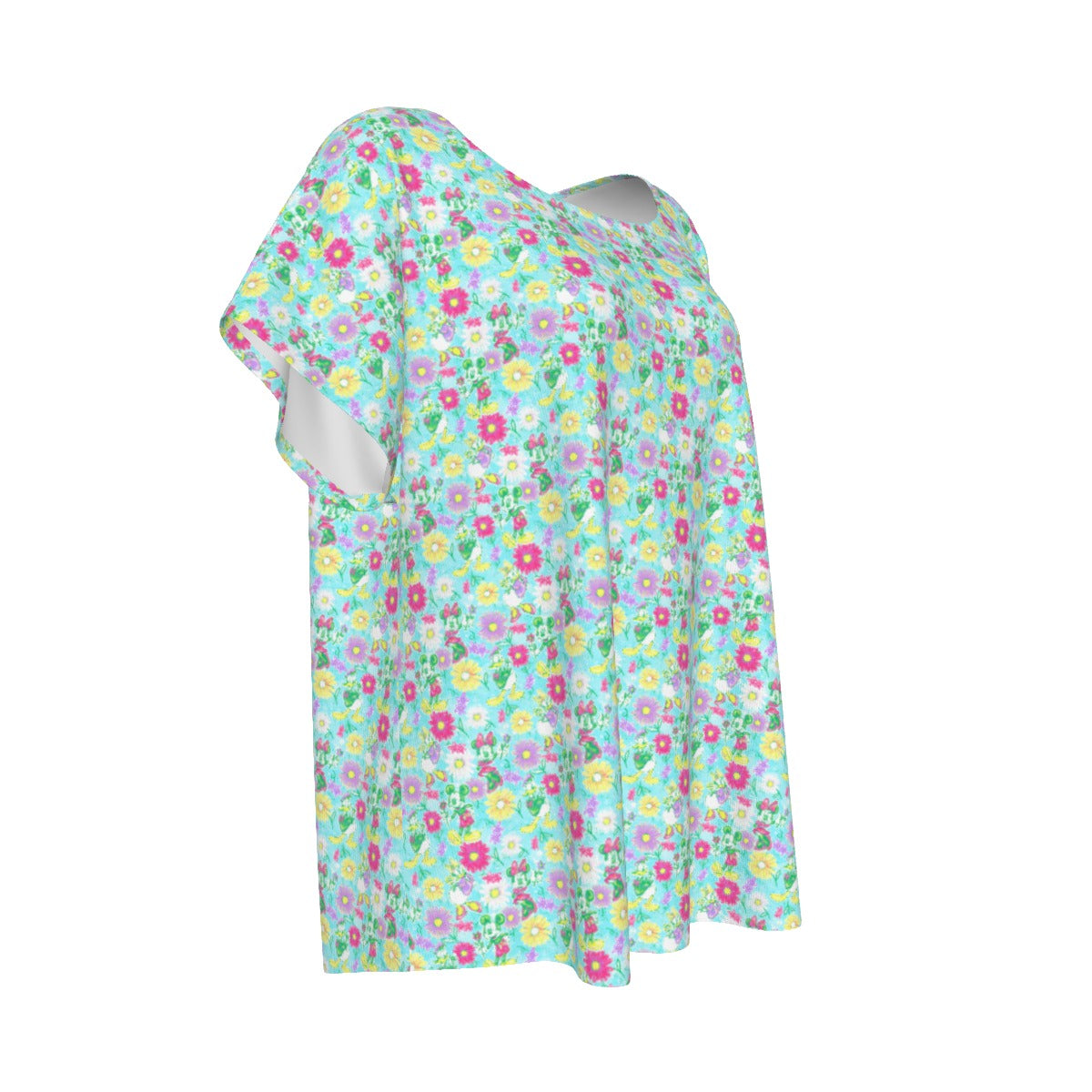Neon Spring Floral Friendsends - Women’s Relaxed Fit Scoop Tee