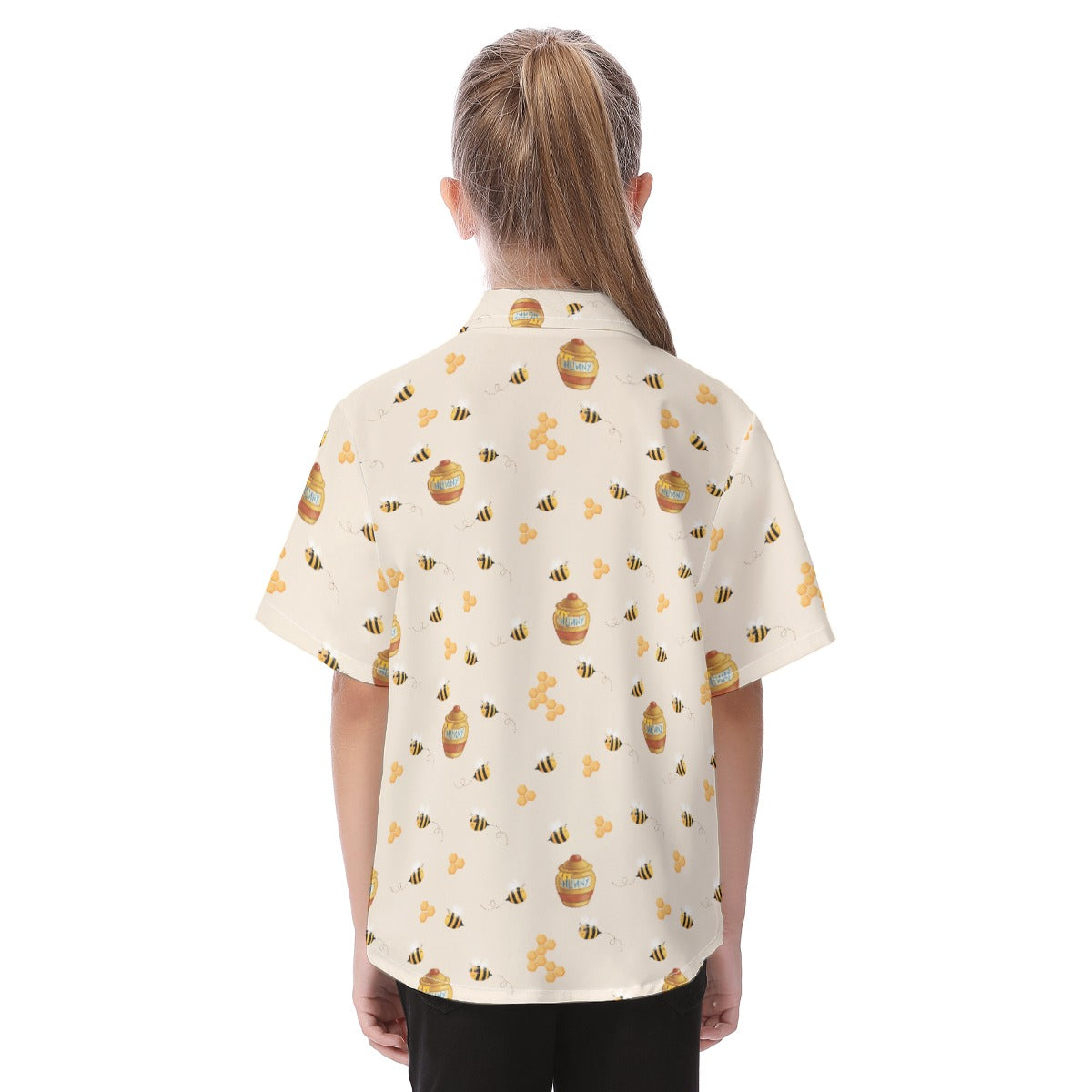 Sweet Hunny Pot & Bees - Kid's Hawaiian Button Up Shirt