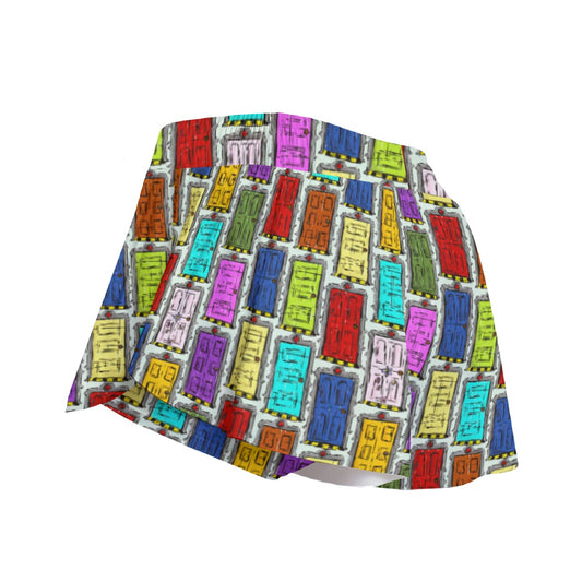 Sketchy Scare Doors - Women's Flowy Pocket Shorts