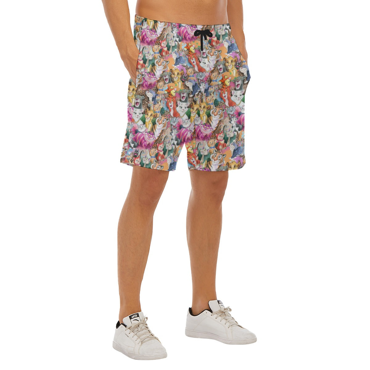 Whimsical Storybook Cats - Men’s Pocket Beach Shorts