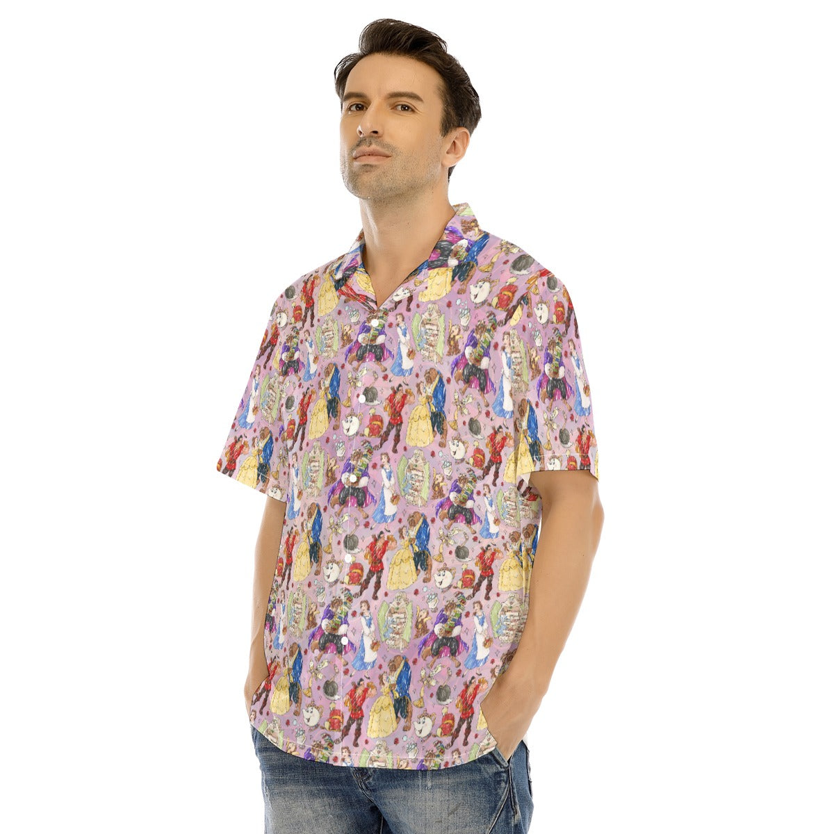 Enchanted Tale Sketch - Men's Hawaiian Button Up Shirt