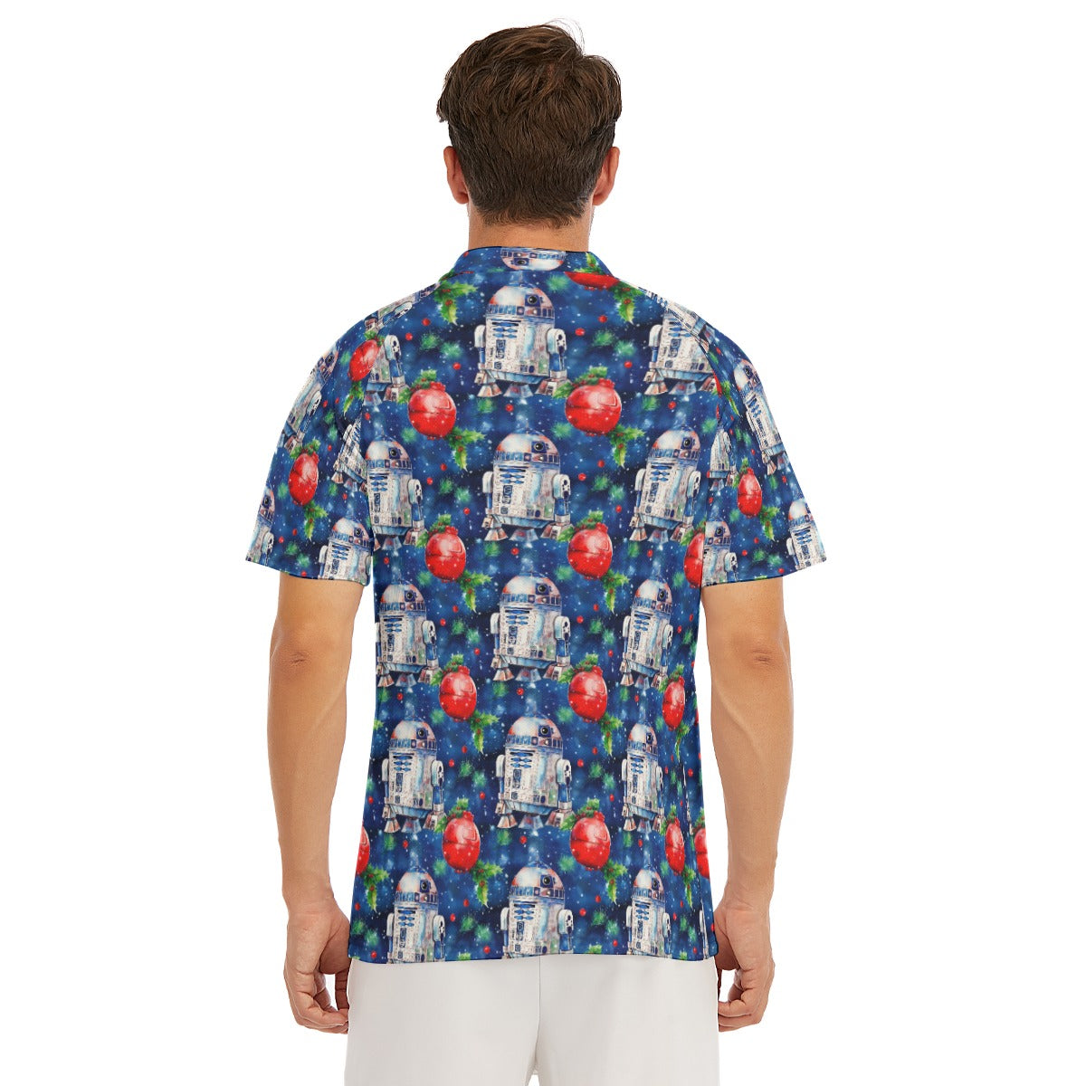 Little Blue Christmas Droid - Men's Polo Shirt