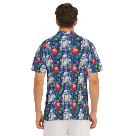 Little Blue Christmas Droid - Men's Polo Shirt