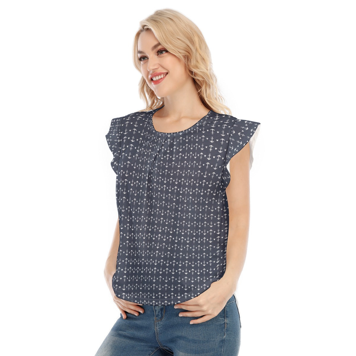Anchors & Mouse Ears - Women’s Flutter Sleeve Top