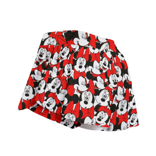 Many Faces of Polka Dot Mouse - Women's Flowy Pocket Shorts