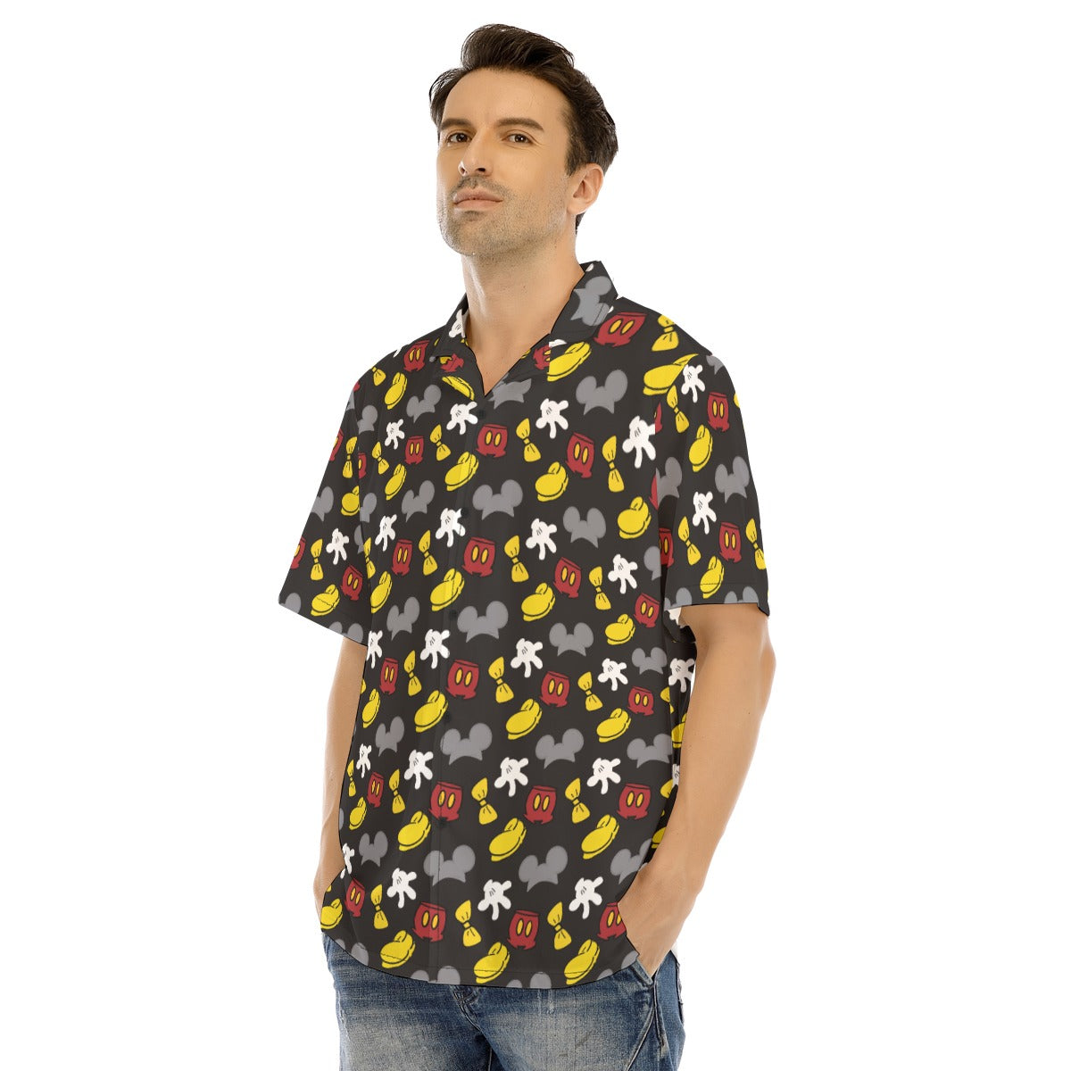 Classic Mouse Style - Men's Hawaiian Button Up Shirt