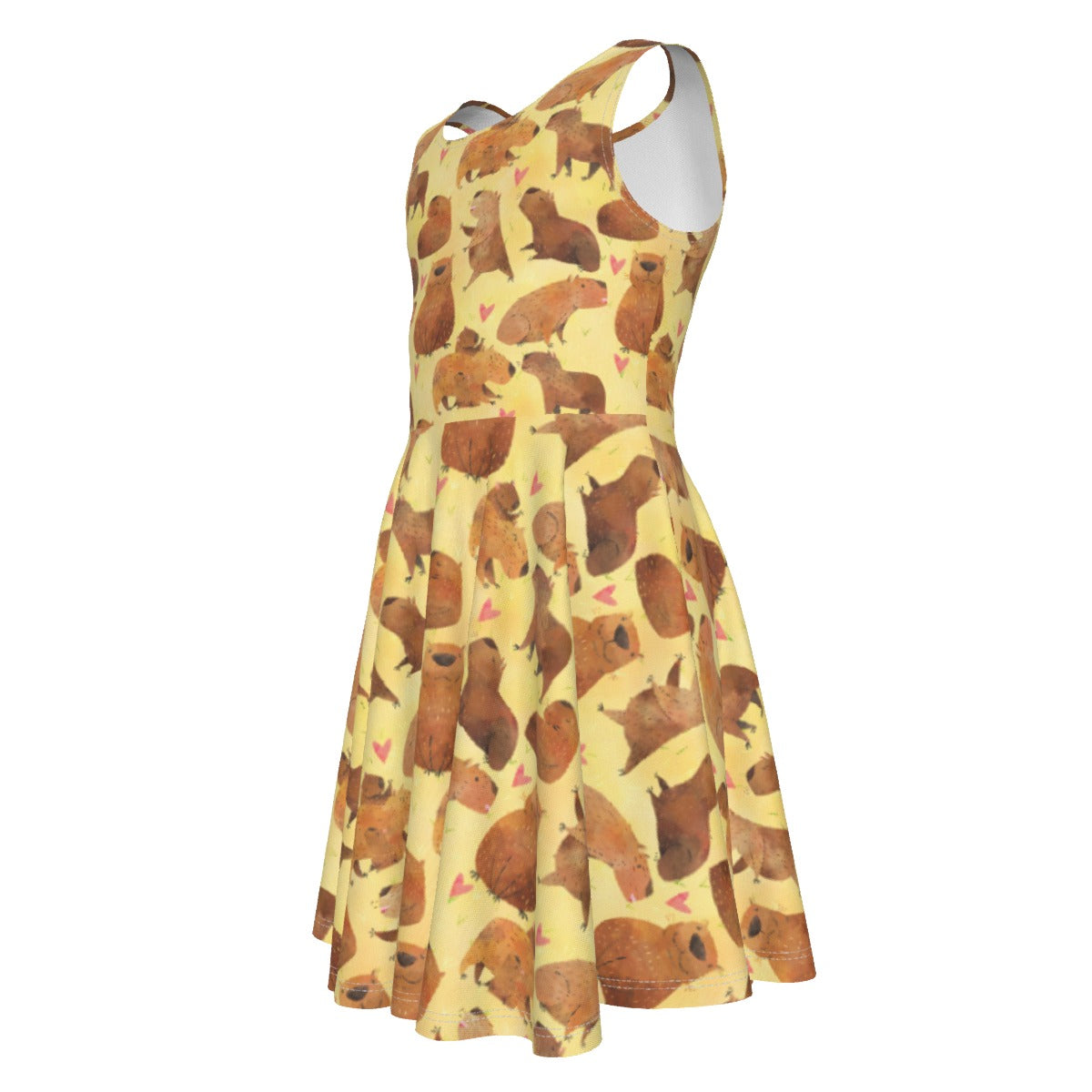 Capybara Love - Kid's Sleeveless Skater Dress
