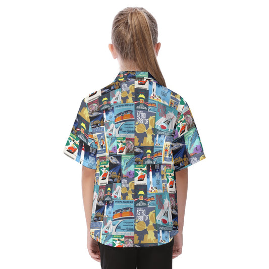 Vintage Tomorrow Ride Posters - Kid's Hawaiian Button Up Shirt