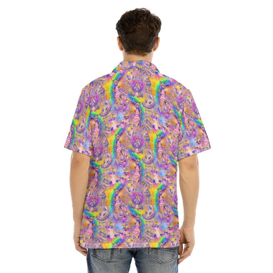 Figment Watercolor Rainbow - Men's Hawaiian Button Up Shirt