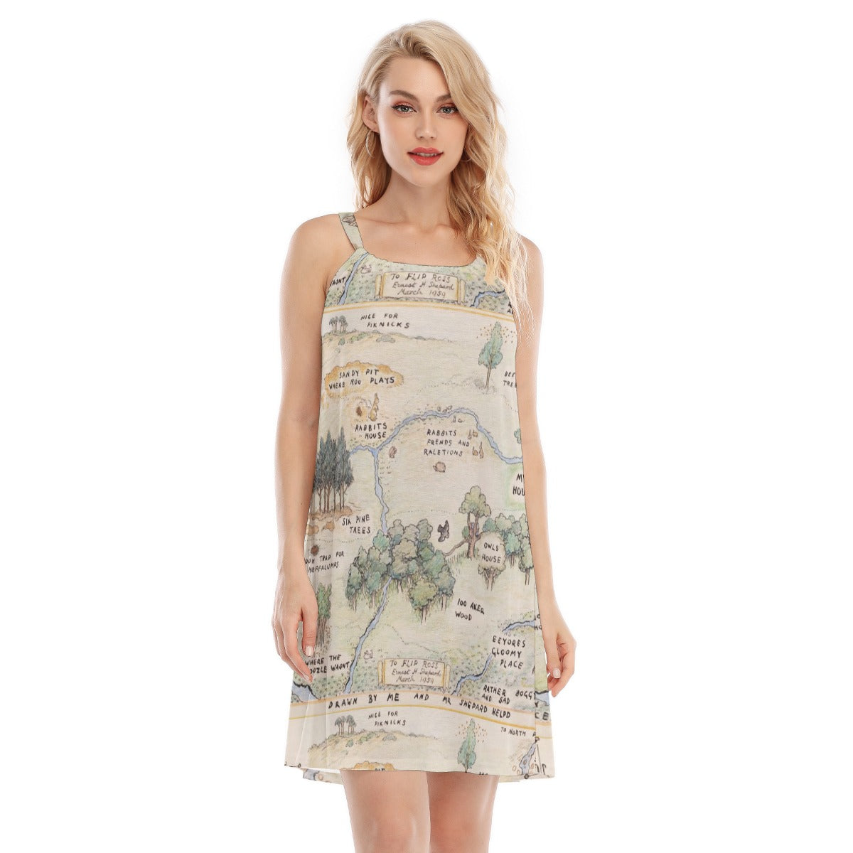 Hundred Acre Map - Women’s Adjustable Sundress