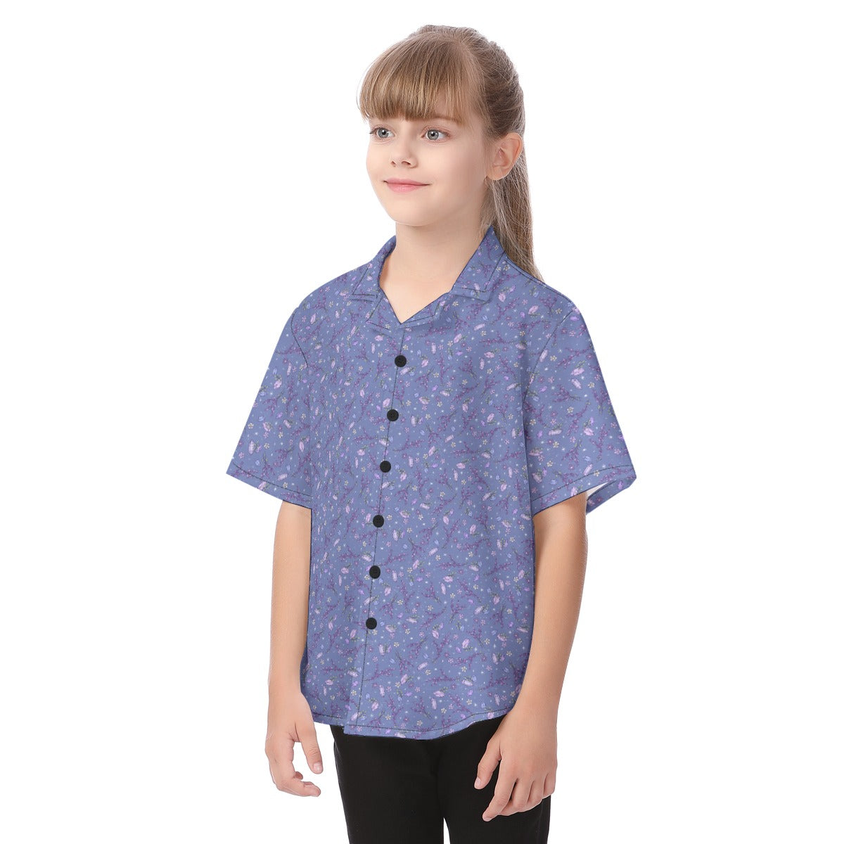 Lavender Vibes - Kid's Hawaiian Button Up Shirt