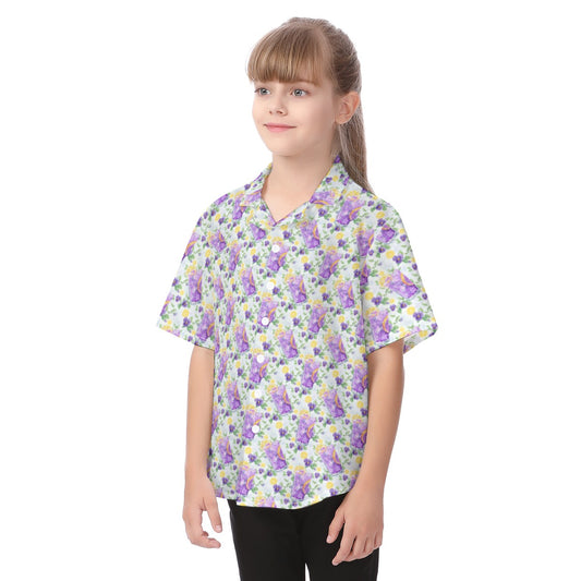 Zest Of The Fest Violet Lemonade - Kid's Hawaiian Button Up Shirt