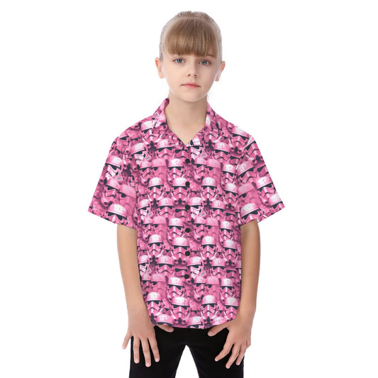 Pink Helmet Battalion - Kid's Hawaiian Button Up Shirt