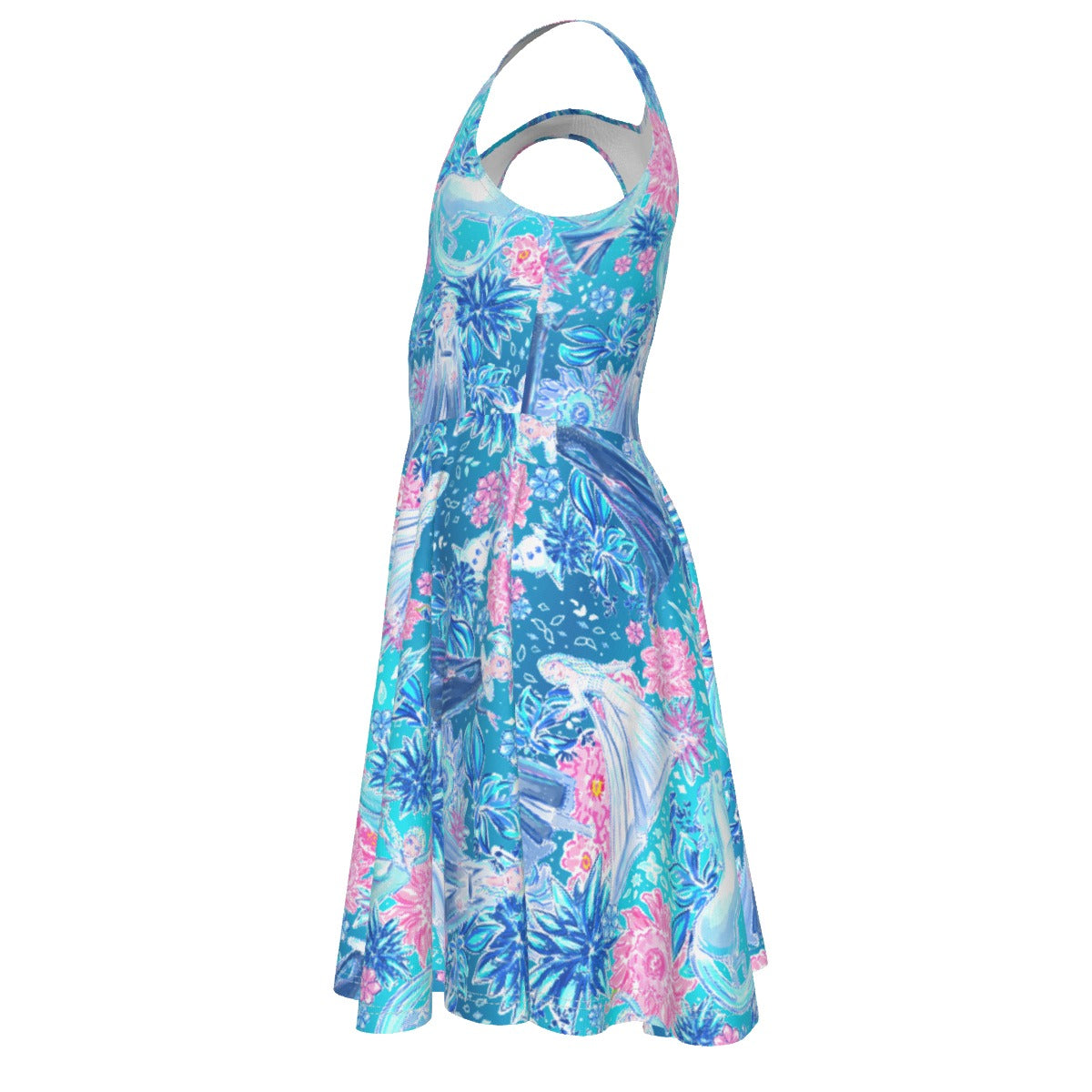 Ice Queen Frosted Florals - Kid's Sleeveless Skater Dress