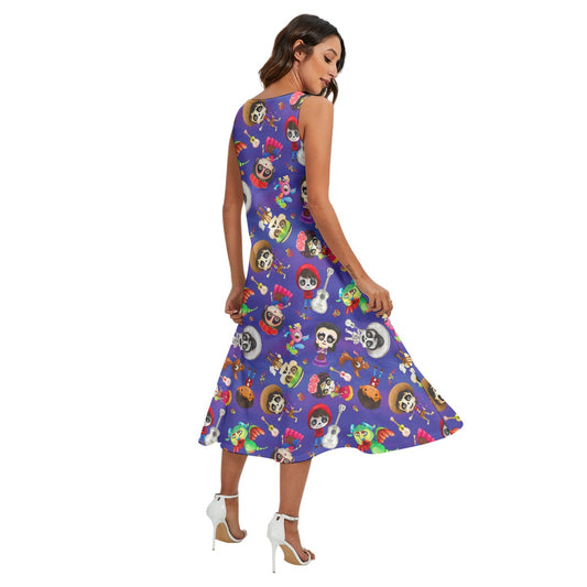 Poco Loco Día de Muertos - Women’s Diagonal Pocket Midi Dress