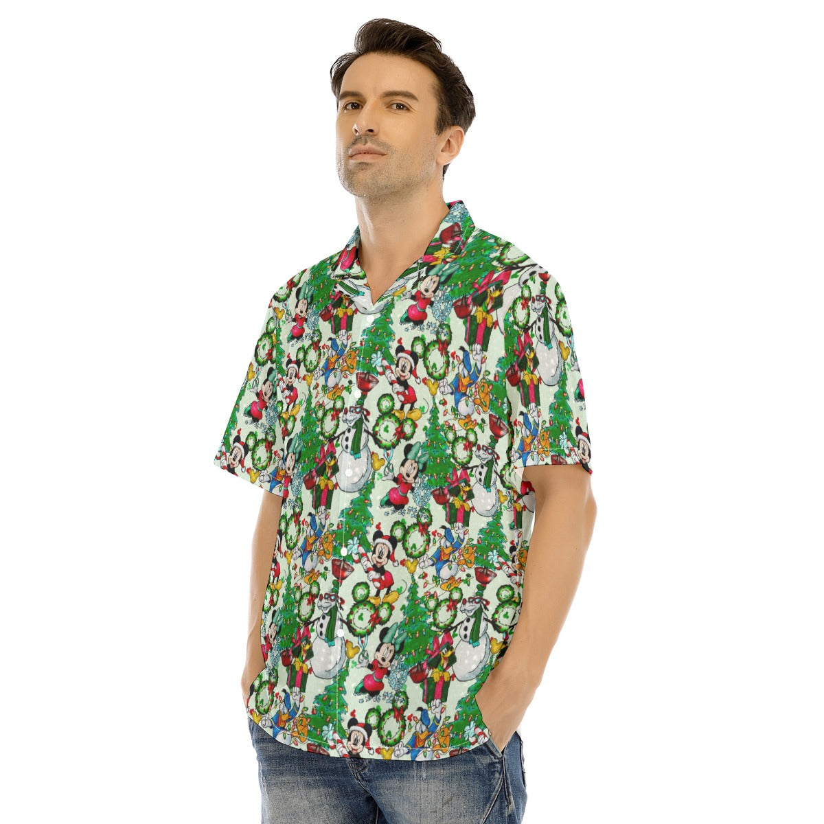 Mouse Friends Christmas Decorationsions - Men's Hawaiian Button Up Shirt
