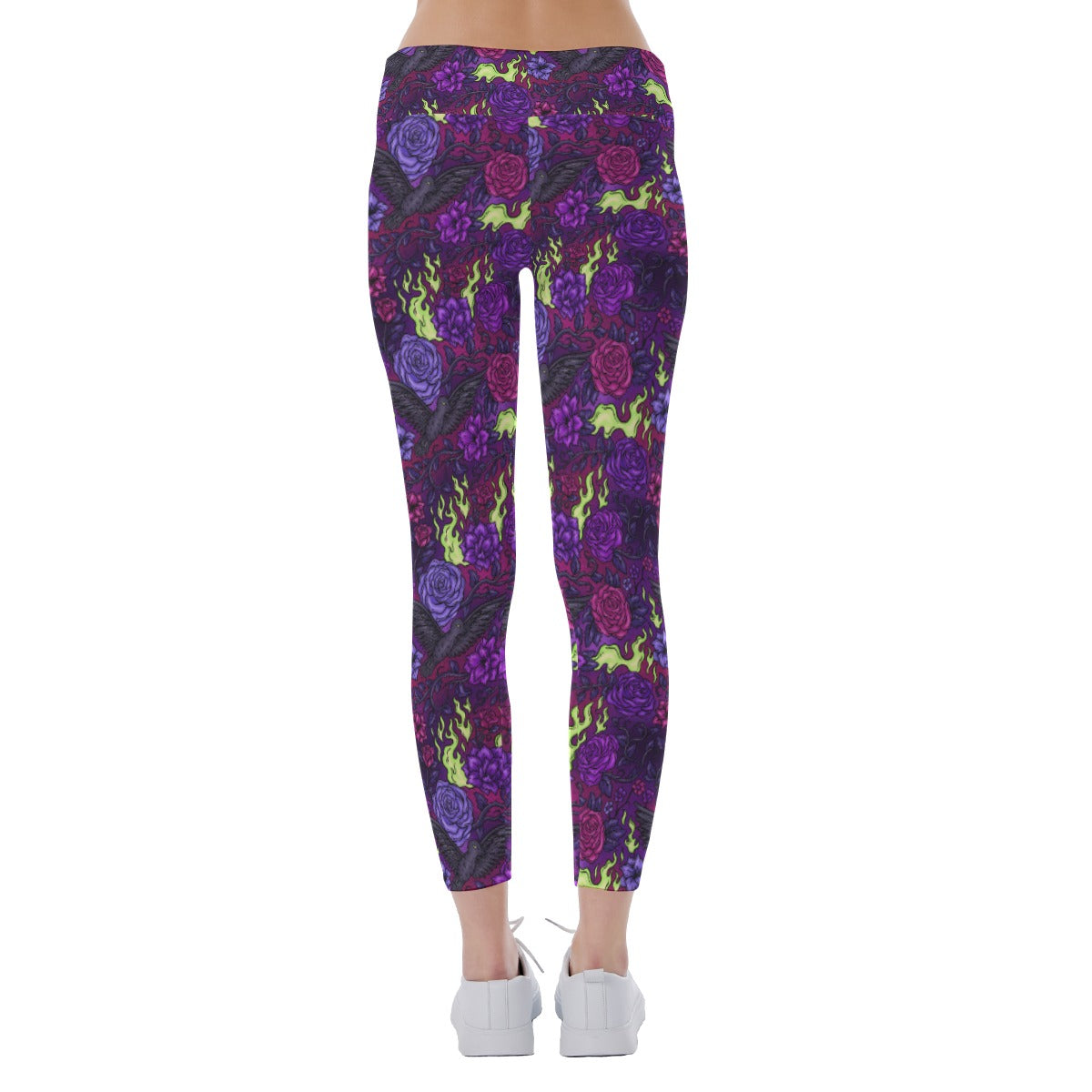 Fairytale Florals - Dark Enchantress - Women's Yoga Leggings