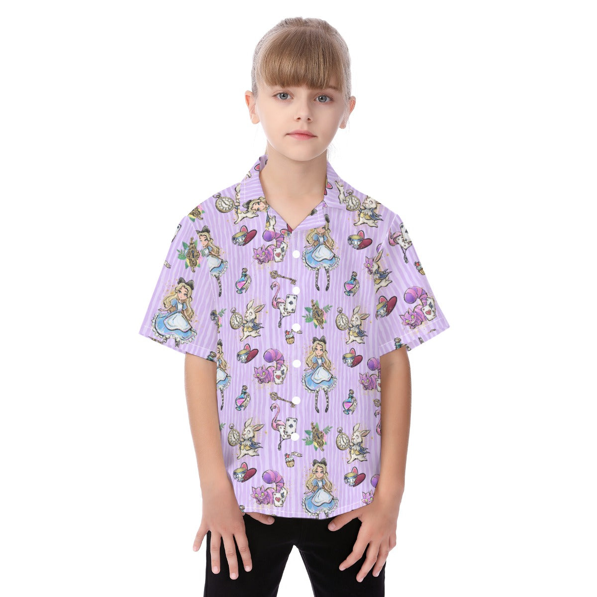 Whimsical Curious Adventure - Kid's Hawaiian Button Up Shirt