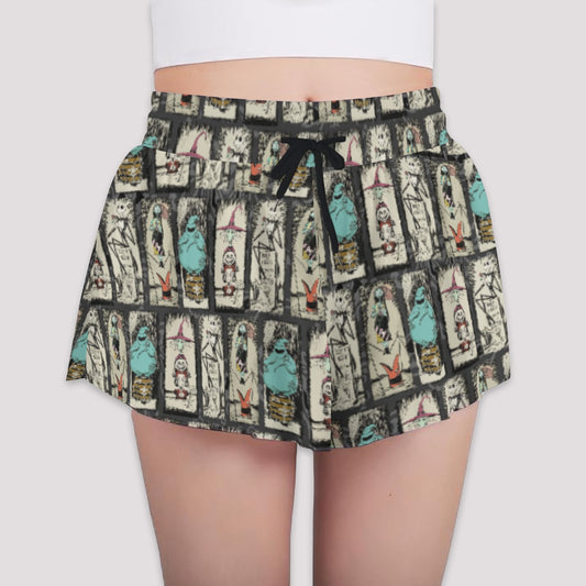 Stretching Haunted Nightmare  - Girls’ Flowy Pocket Shorts