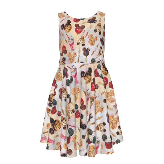 Mouse Snack Treats - Kid's Sleeveless Skater Dress