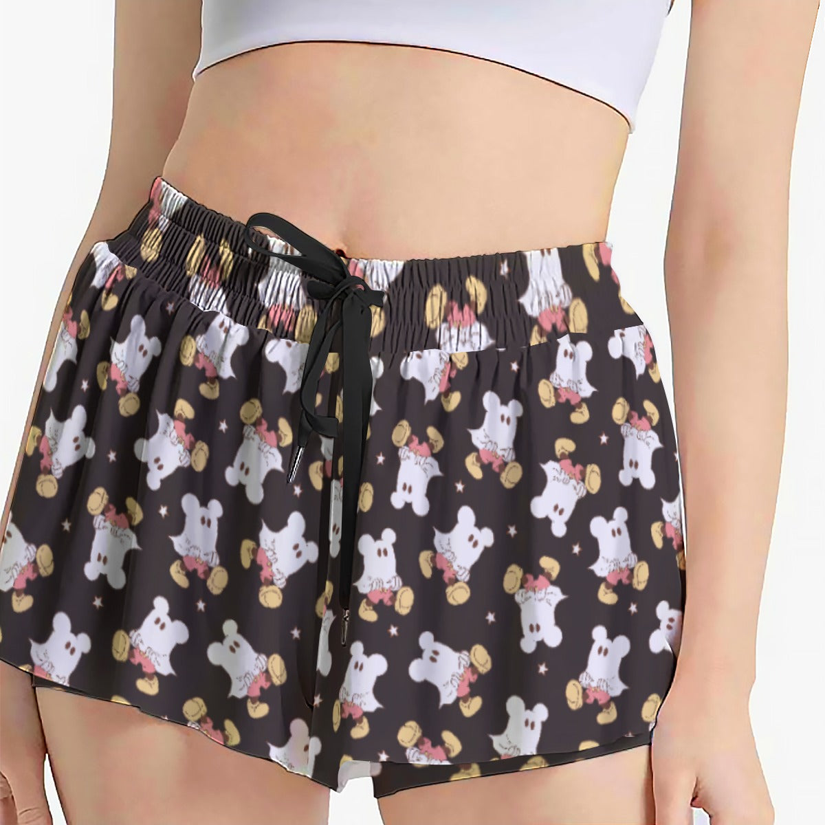 Ghostly Mouse - Women's Flowy Pocket Shorts