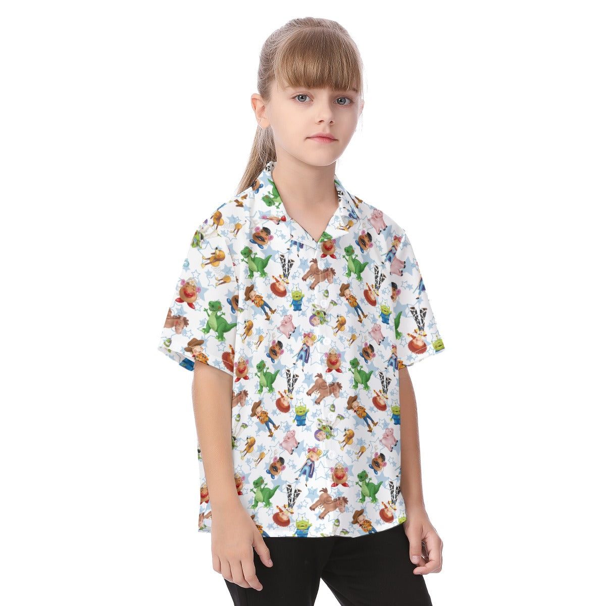 Playful Toy Friends - Kid's Hawaiian Button Up Shirt