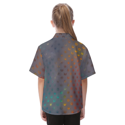 Galaxy Far Away - Kid's Hawaiian Button Up Shirt