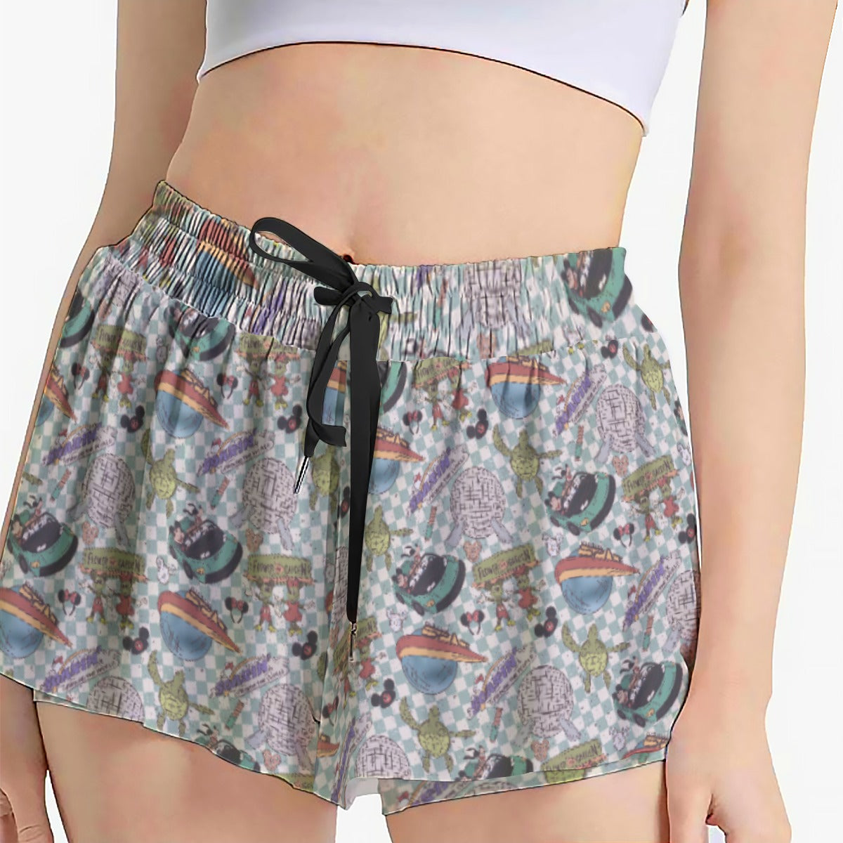Hand Drawn EC - Women's Flowy Pocket Shorts