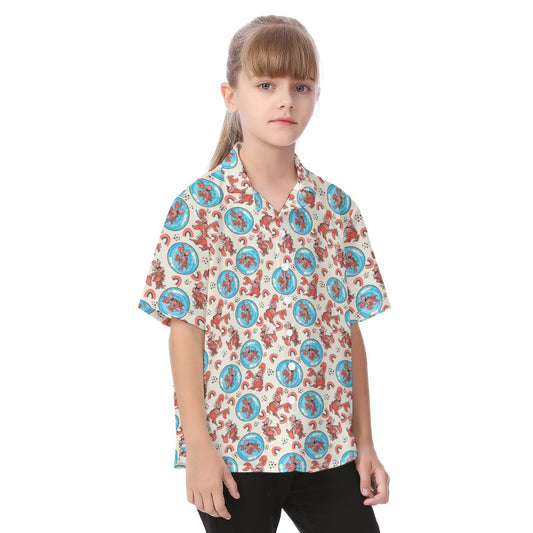 Joyful Crab by the Sea - Kid's Hawaiian Button Up Shirt