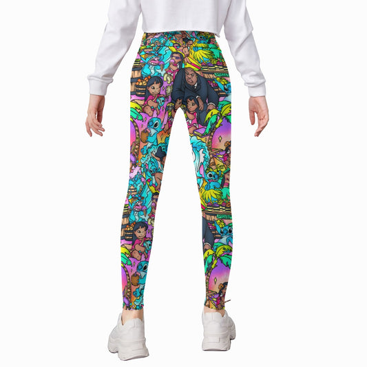 Ohana Island Storybook Scenes - Kid's Leggings