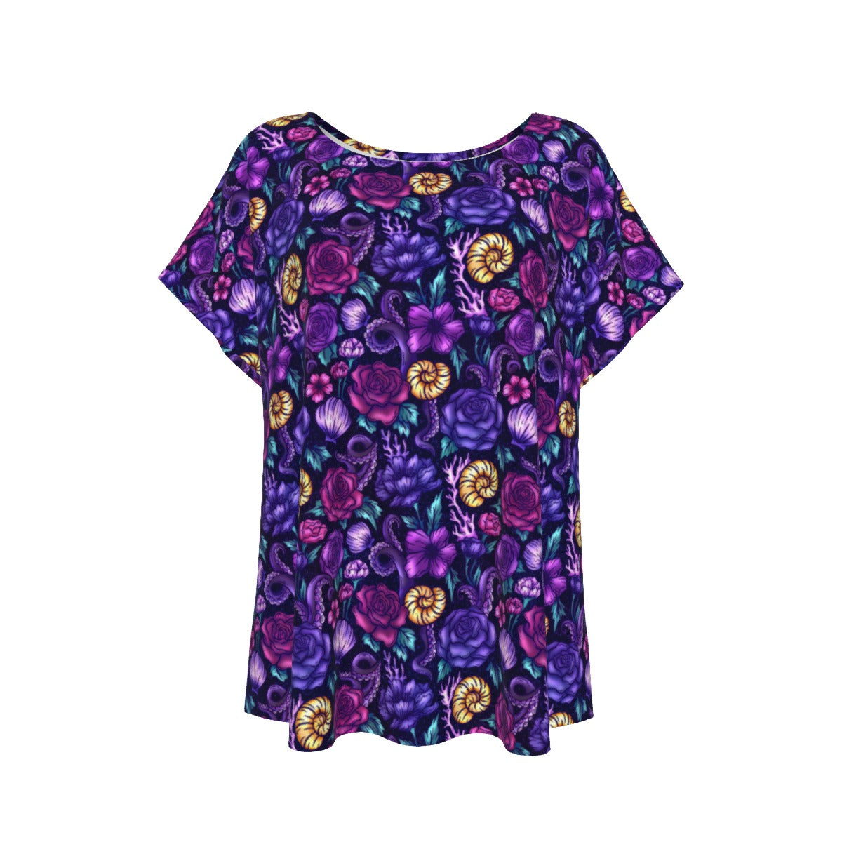 Fairytale Florals – Dark Sea Witch - Women’s Relaxed Fit Scoop Tee