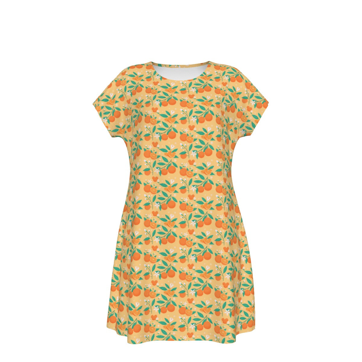 Hidden Citrus Delight - Women's T-Shirt Dress
