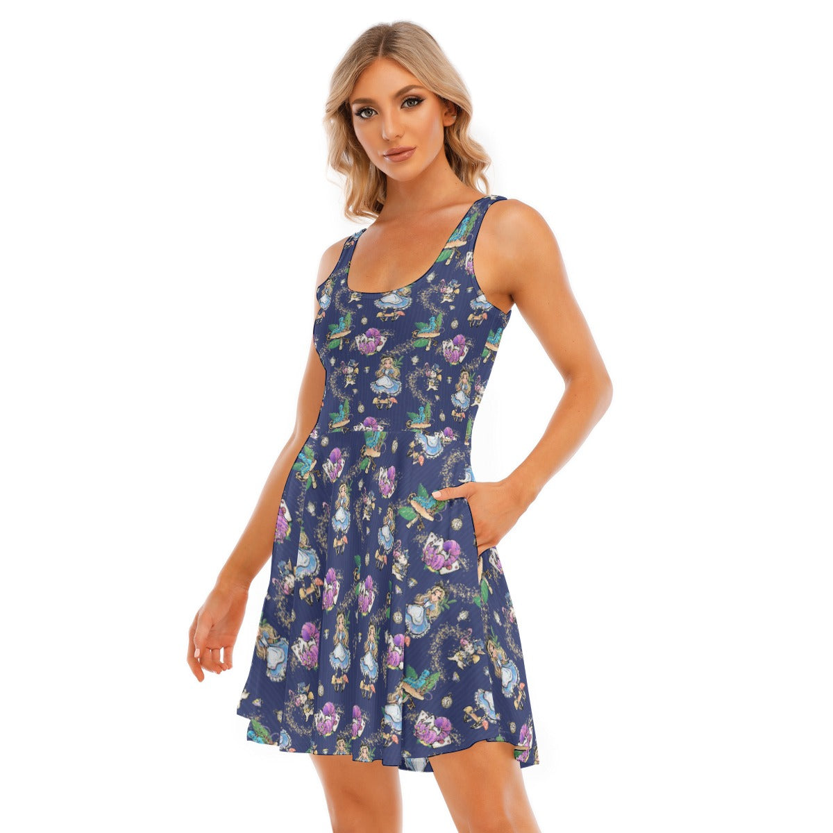 Whimsical Enchanted Forest - Women's Sleeveless Pocket Skater Dress