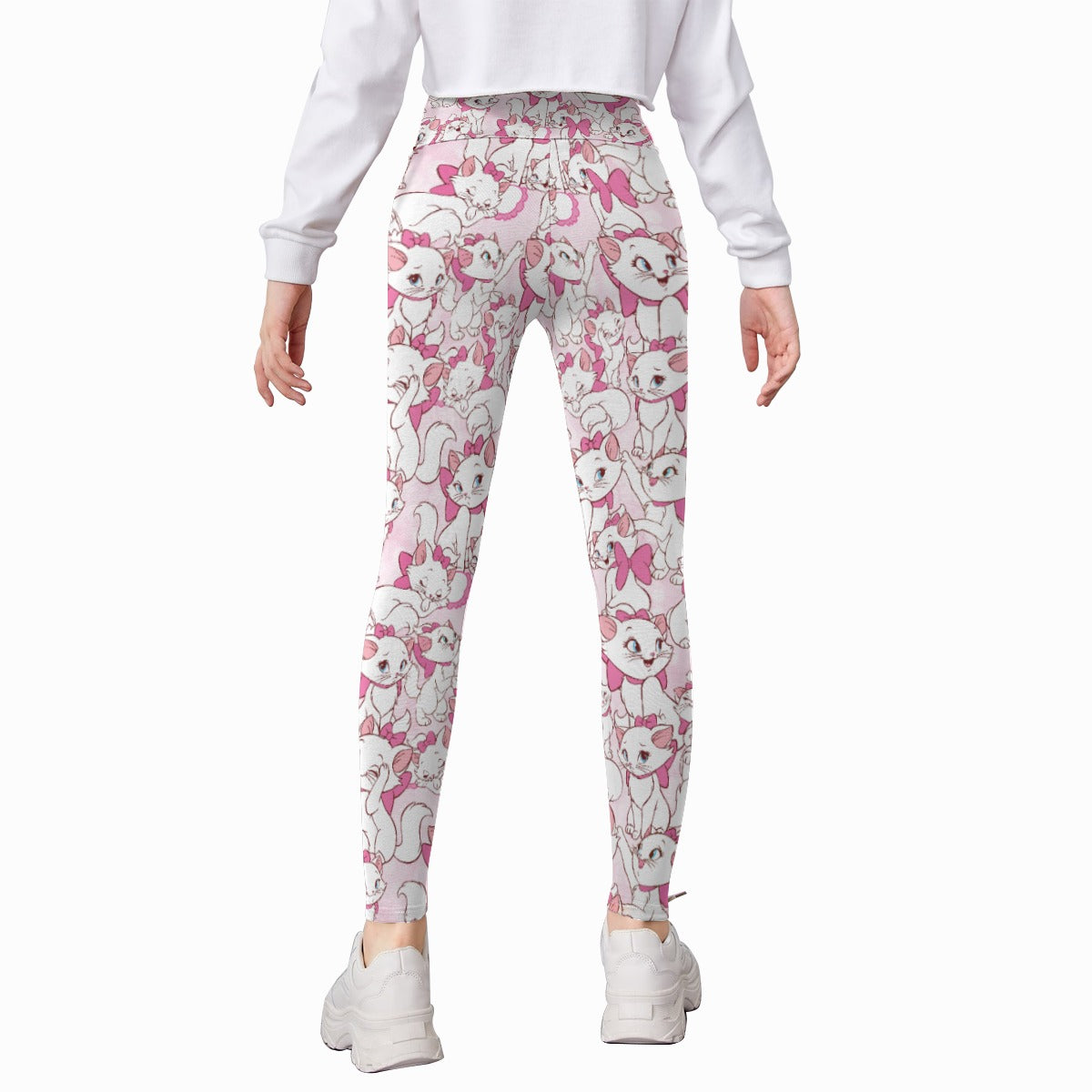 Sweet Kitten with Pink Bow - Kid's Leggings