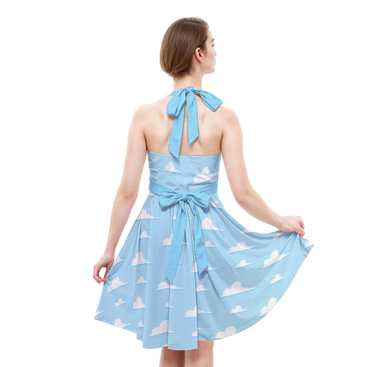 Andy’s Room Clouds - Women's Halter Vintage Pocket Dress