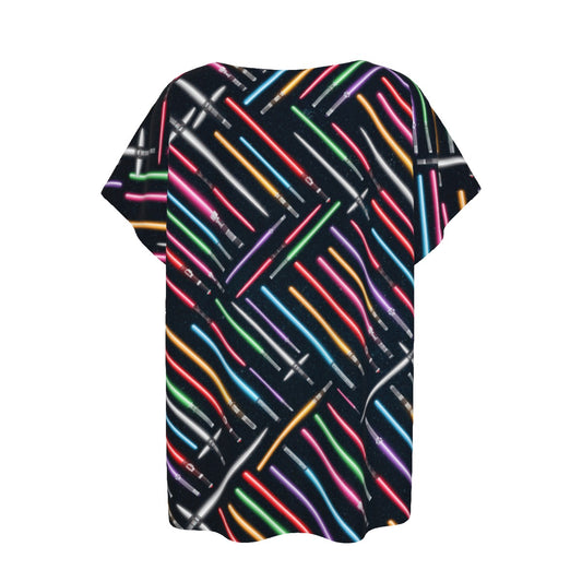 Vibrant Galaxy Sabers - Women’s Relaxed Fit Scoop Tee