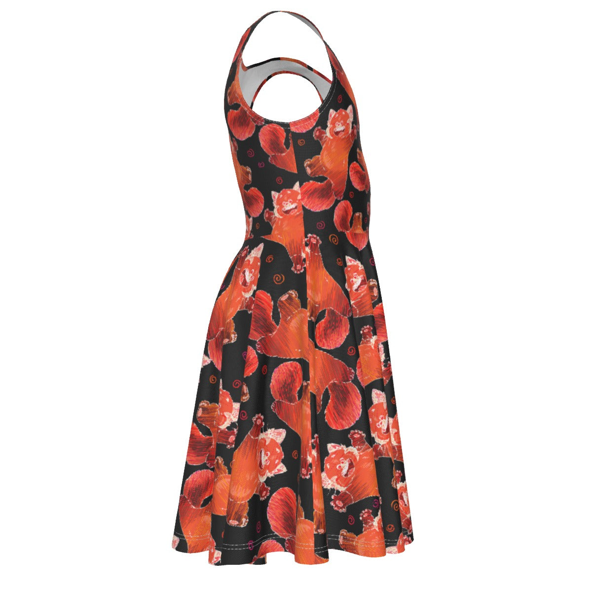 Scribbly Red Panda - Kid's Sleeveless Skater Dress