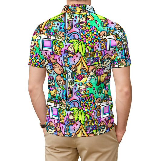 Balloon House Adventure Scenes - Men's Polo Shirt