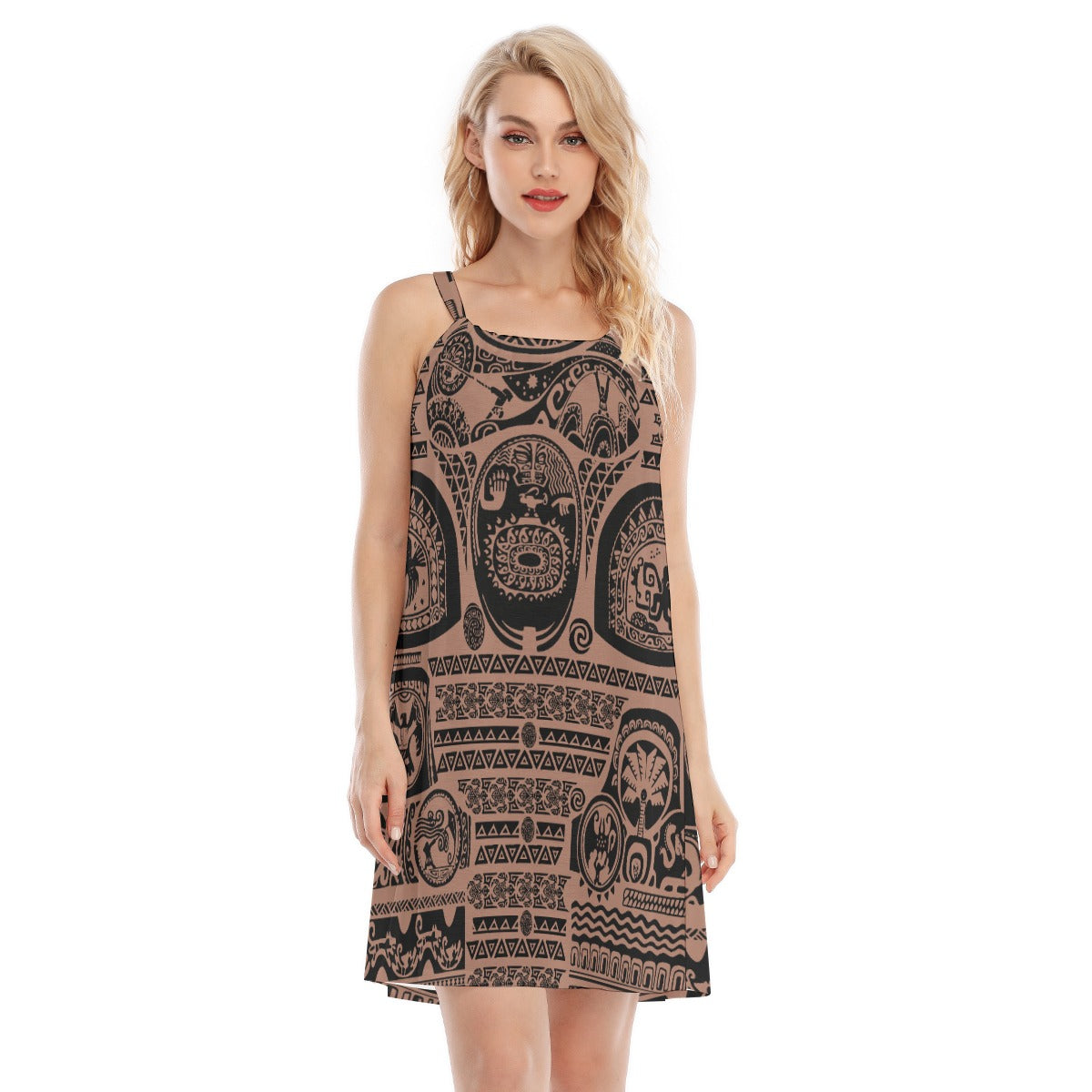 Polynesian Tattoo Motifs - Women’s Adjustable Sundress