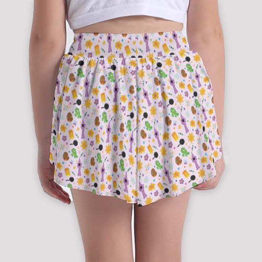 Long Hair Princess Icons - Girls’ Flowy Pocket Shorts