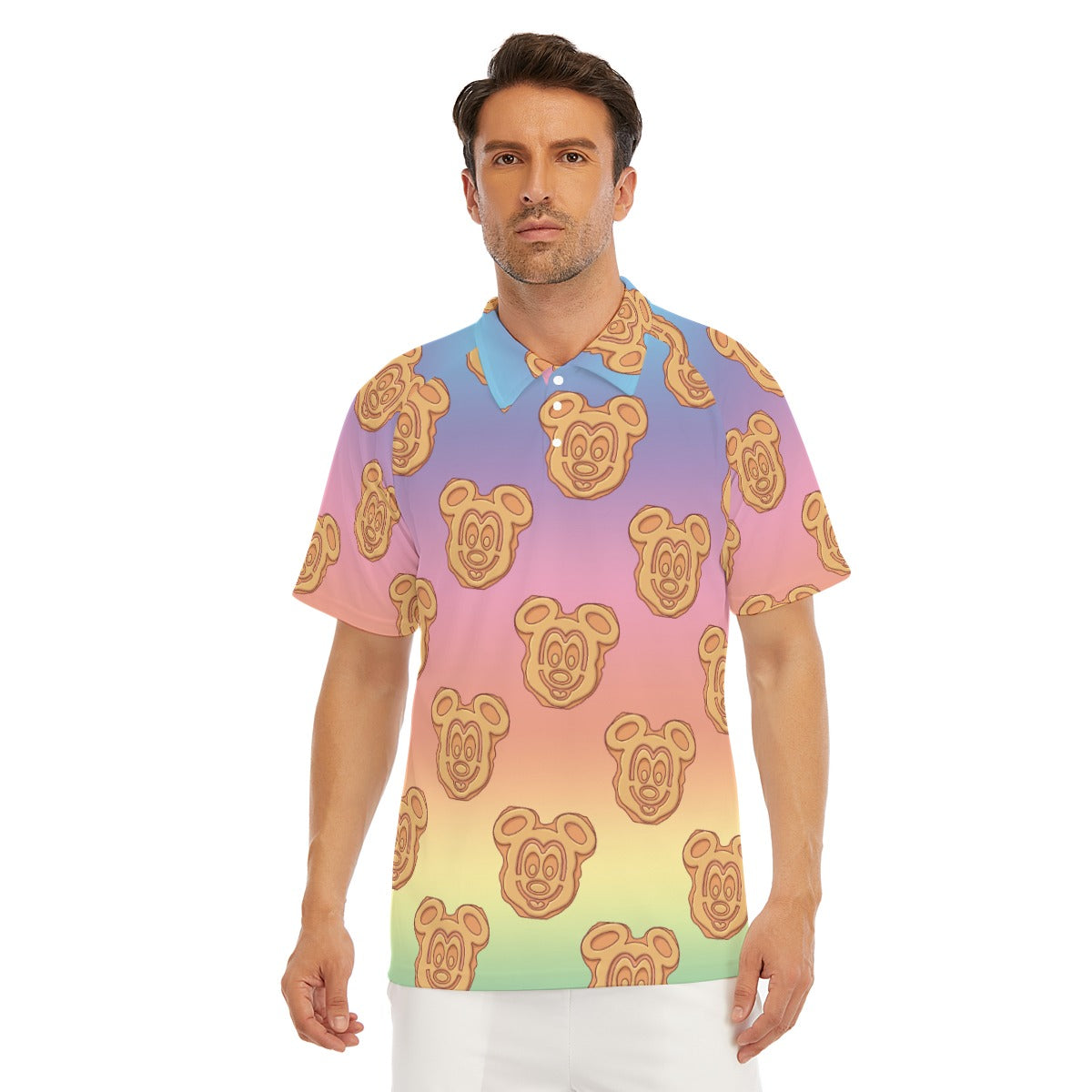 Rainbow Mouse Waffles - Men's Polo Shirt