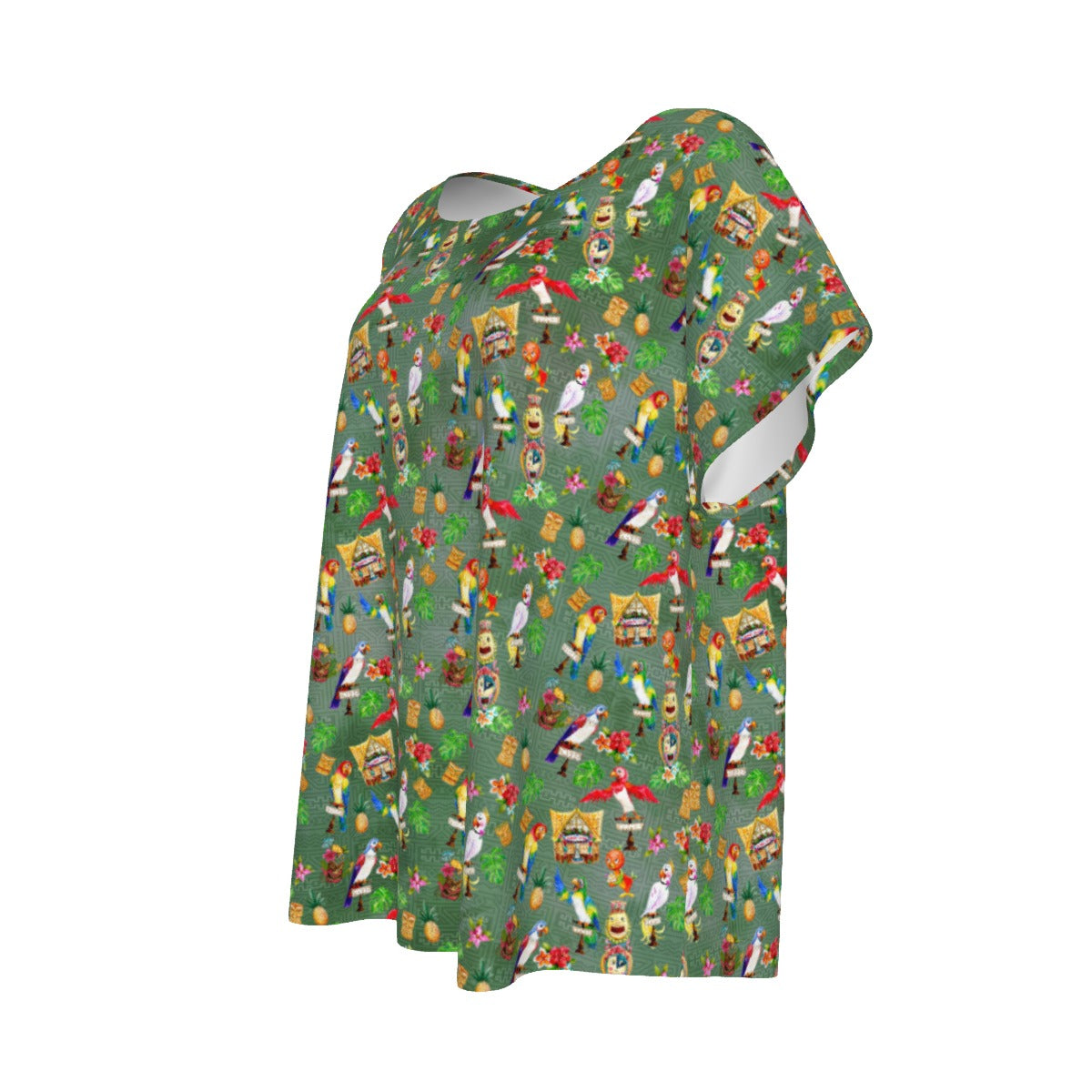 Orange Bird & Tiki Friends - Women’s Relaxed Fit Scoop Tee