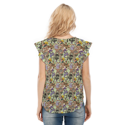 Emperor’s Chaotic Groove - Women’s Flutter Sleeve Top
