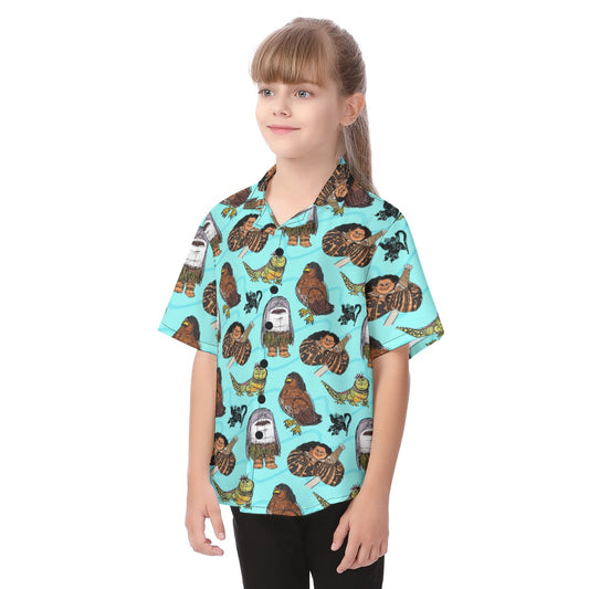 Shapeshifting Island Hero - Kid's Hawaiian Button Up Shirt