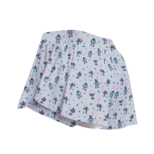 Happy Blue Alien - Women's Flowy Pocket Shorts
