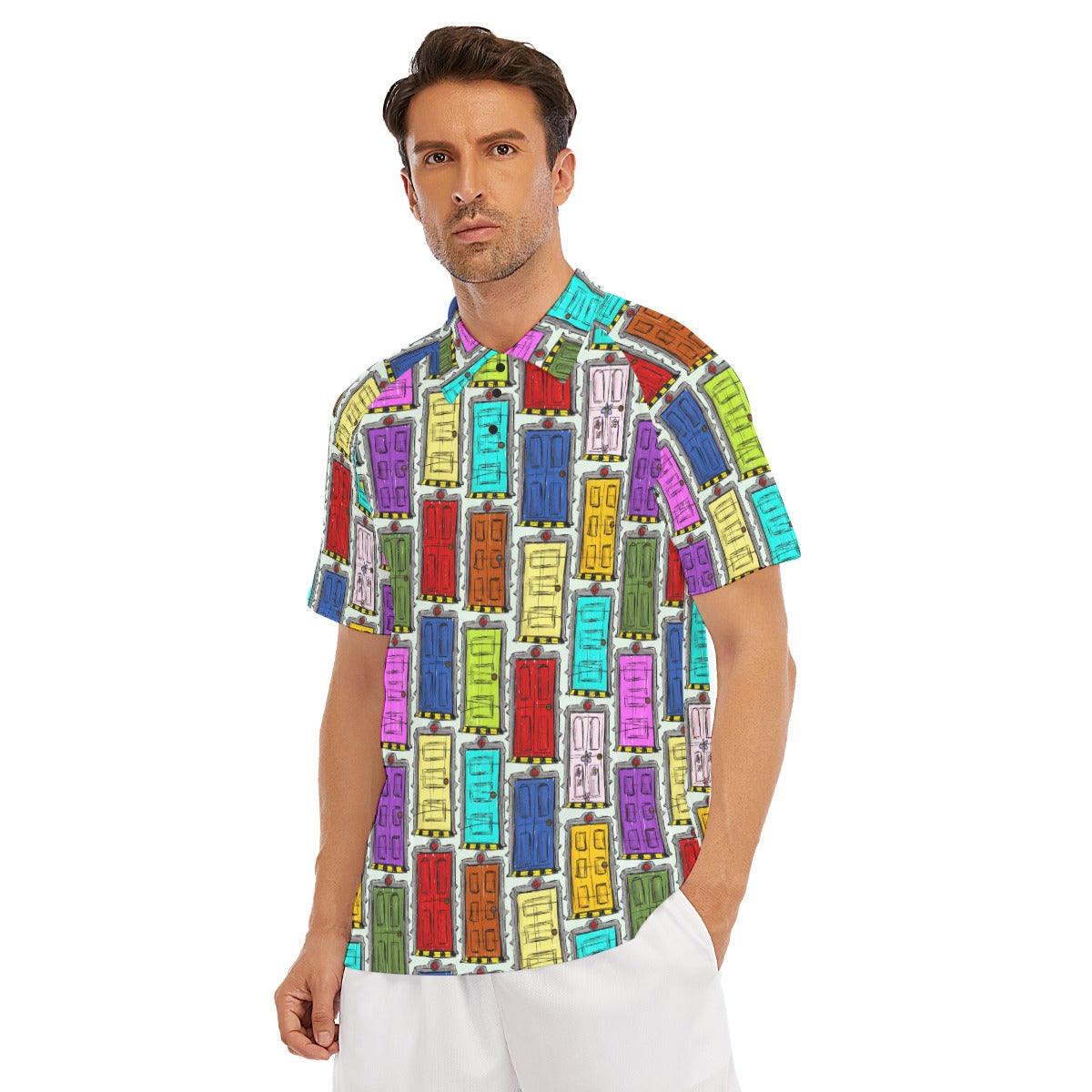 Sketchy Scare Doors - Men's Polo Shirt