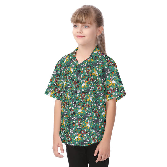 Beloved Couple as Spooky Pairp; Sally - Kid's Hawaiian Button Up Shirt