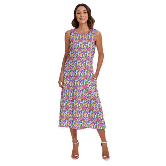 Inside Out Emotions - Women’s Diagonal Pocket Midi Dress